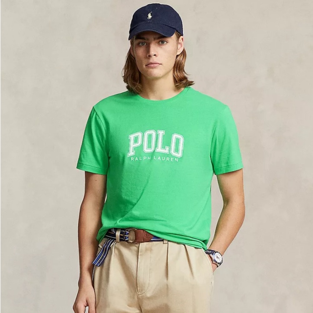 NWT• Polo Ralph Lauren Men's Classic-Fit Logo Jersey T-Shirt. Green/White. - 2XL